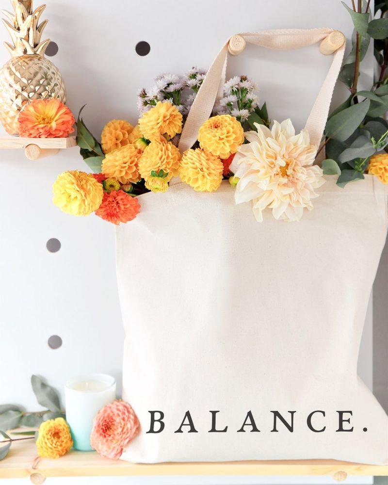 Balance Gym Cotton Canvas Tote Bag - Dear Autumn