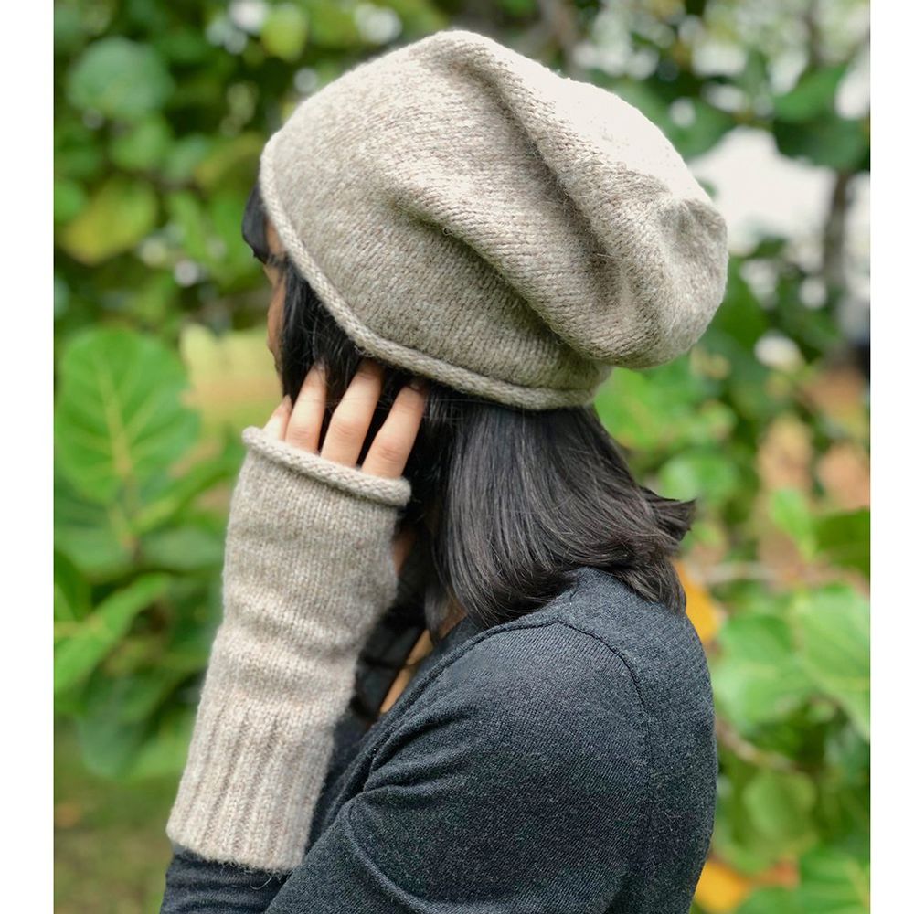 Beige Essential Knit Alpaca Beanie - Dear Autumn