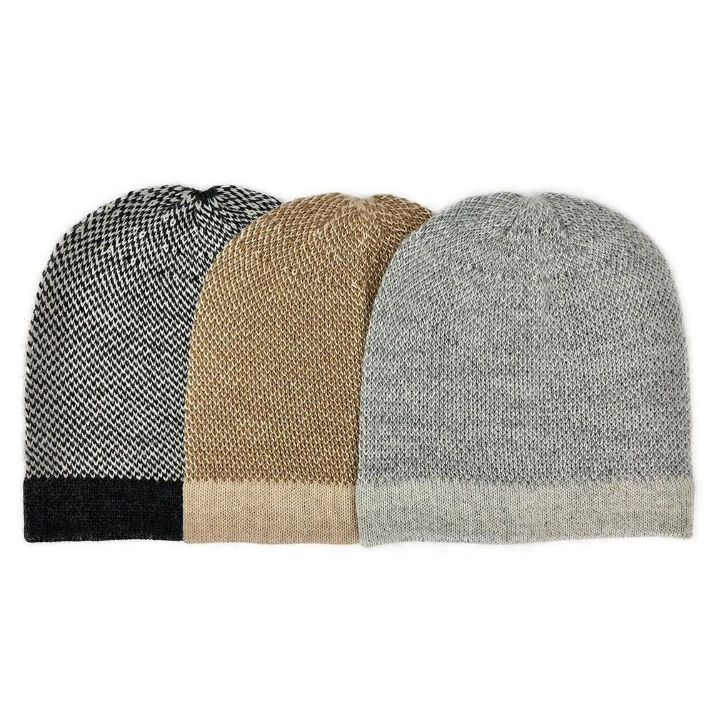 Camel Interwoven Alpaca Beanie - Dear Autumn