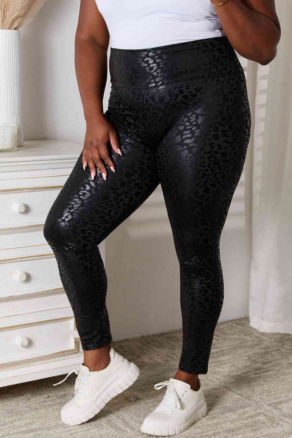 Double Take High Waist Leggings - Dear Autumn