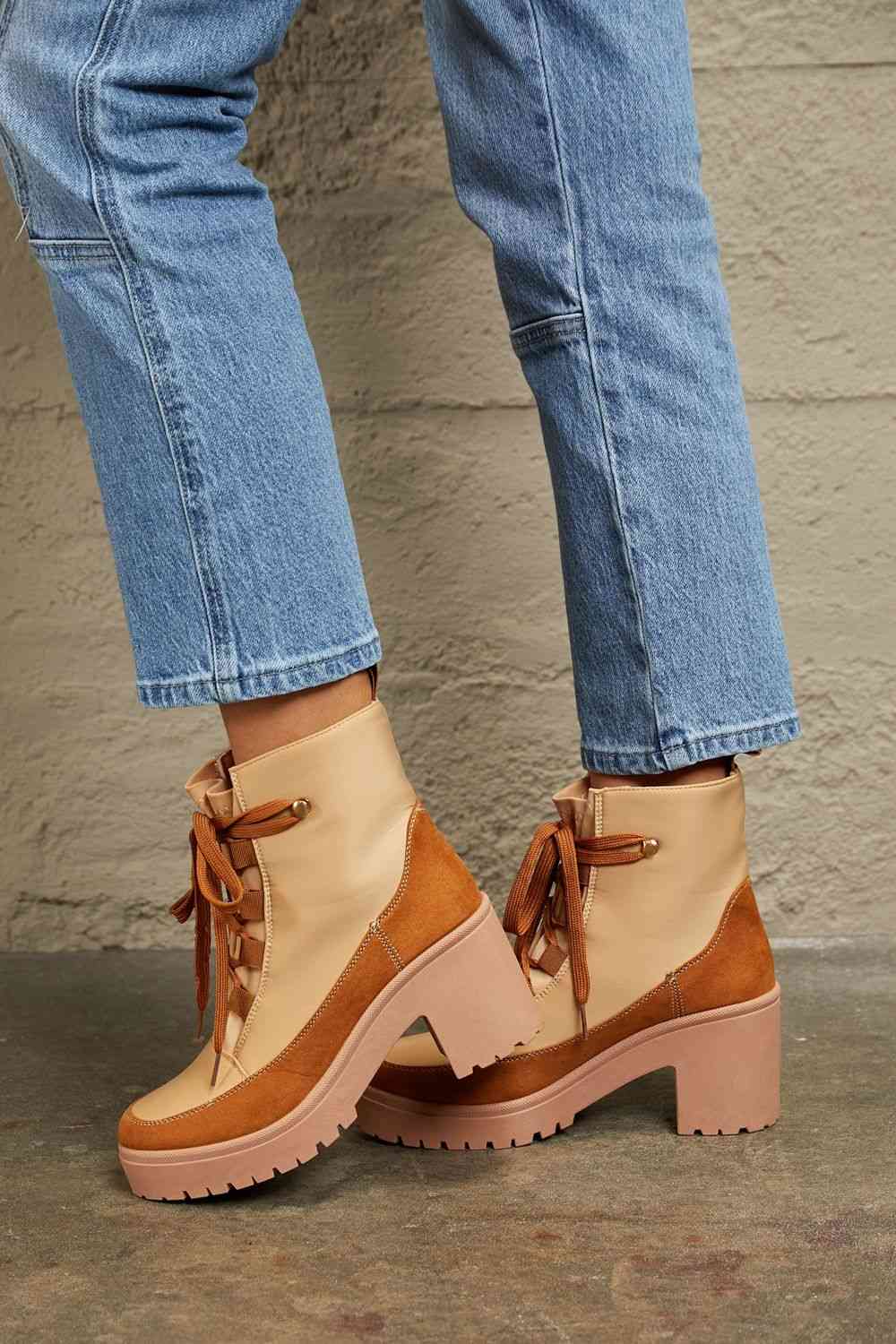 East Lion Corp Lace Up Lug Booties - Dear Autumn