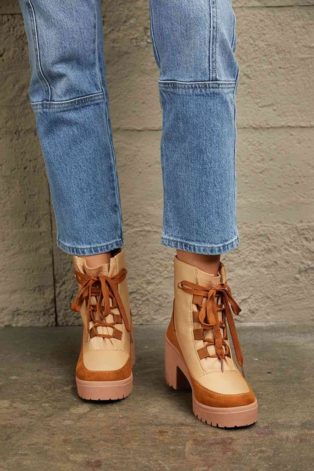 East Lion Corp Lace Up Lug Booties - Dear Autumn