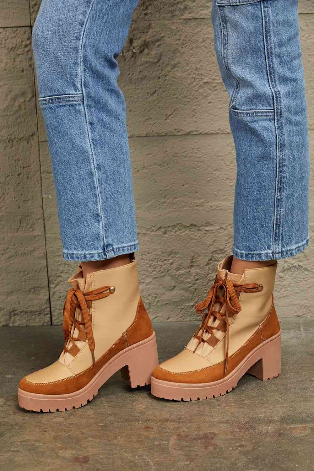 East Lion Corp Lace Up Lug Booties - Dear Autumn