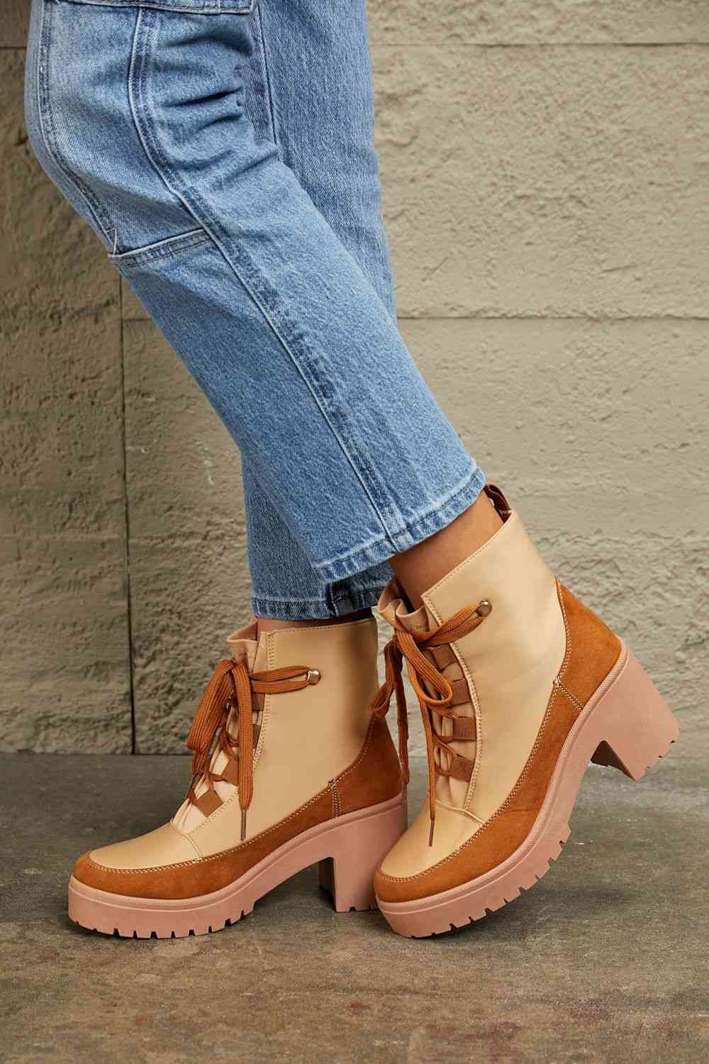 East Lion Corp Lace Up Lug Booties - Dear Autumn