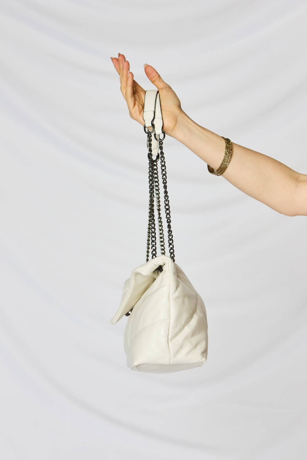 Faux Leather Chain Handbag - Dear Autumn