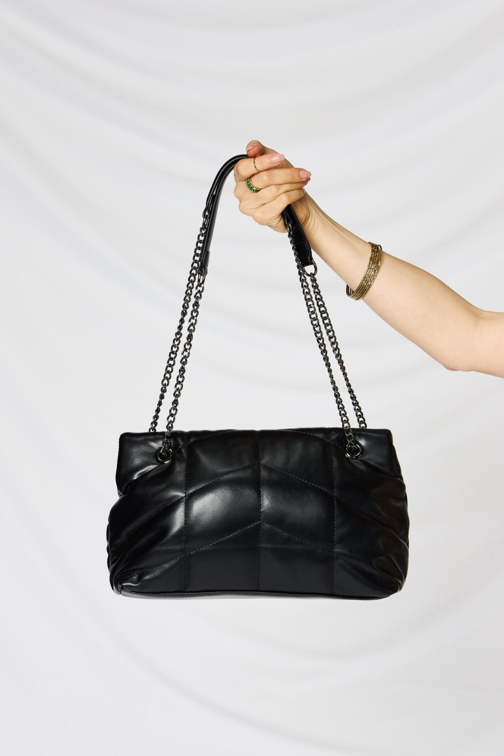 Faux Leather Chain Handbag - Dear Autumn