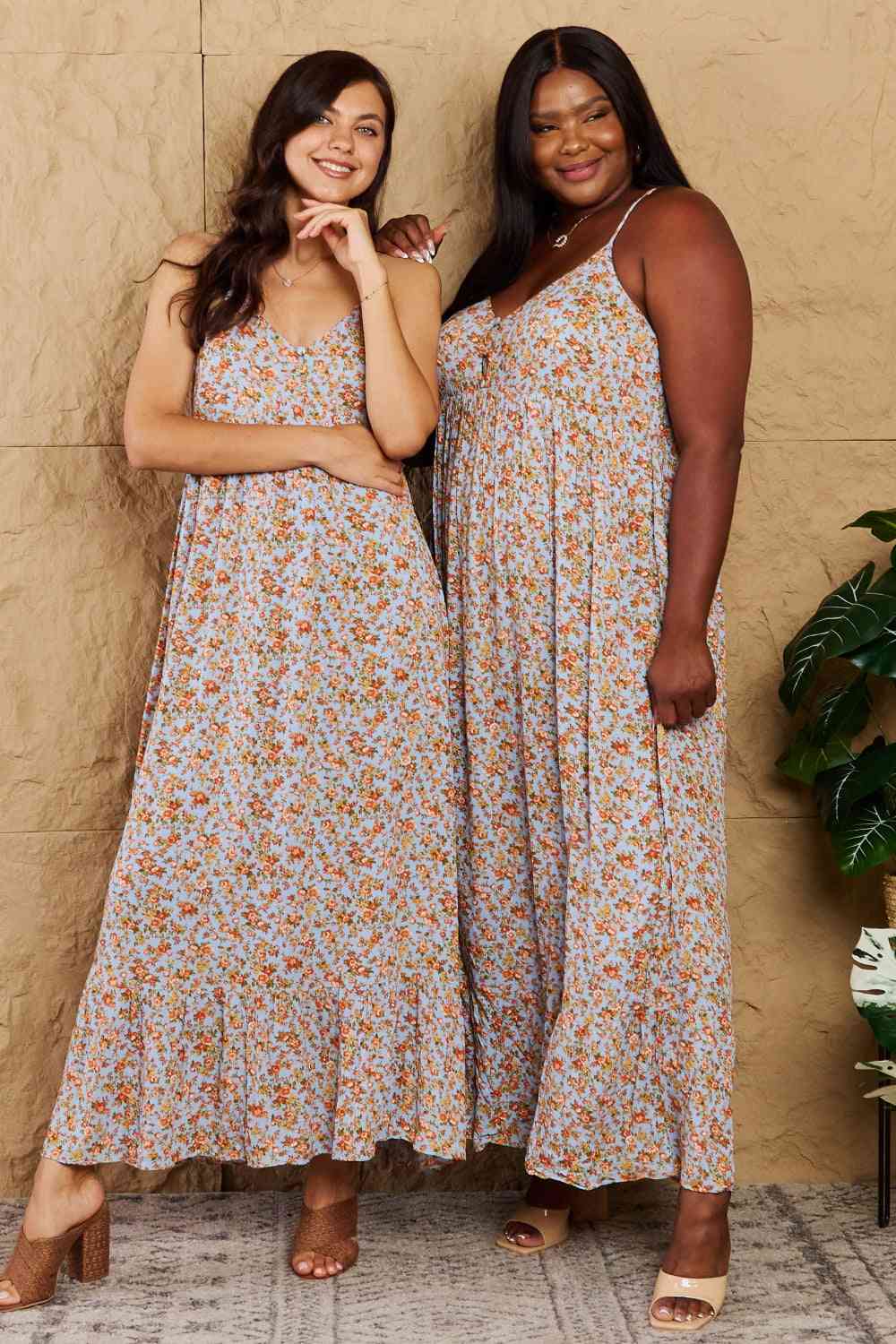 Floral Halter Neck Maxi Dress - Dear Autumn