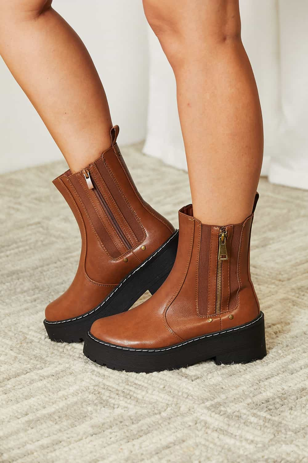 Forever Link Side Zip Platform Boots - Dear Autumn