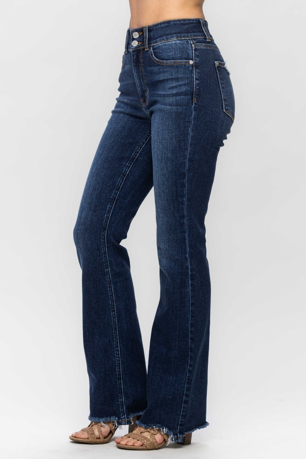 Judy Blue Frayed Hem Bootcut Jeans - Dear Autumn