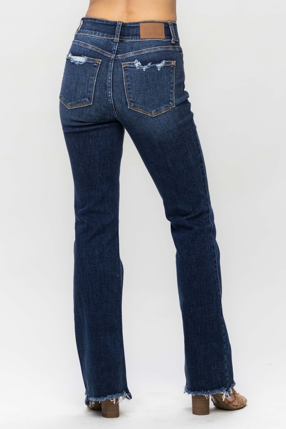 Judy Blue Frayed Hem Bootcut Jeans - Dear Autumn