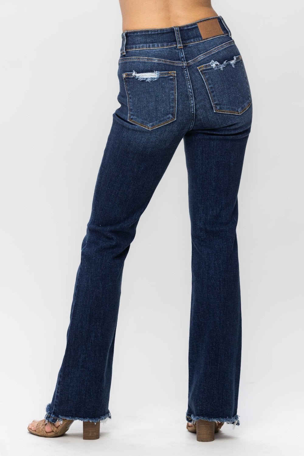 Judy Blue Frayed Hem Bootcut Jeans - Dear Autumn