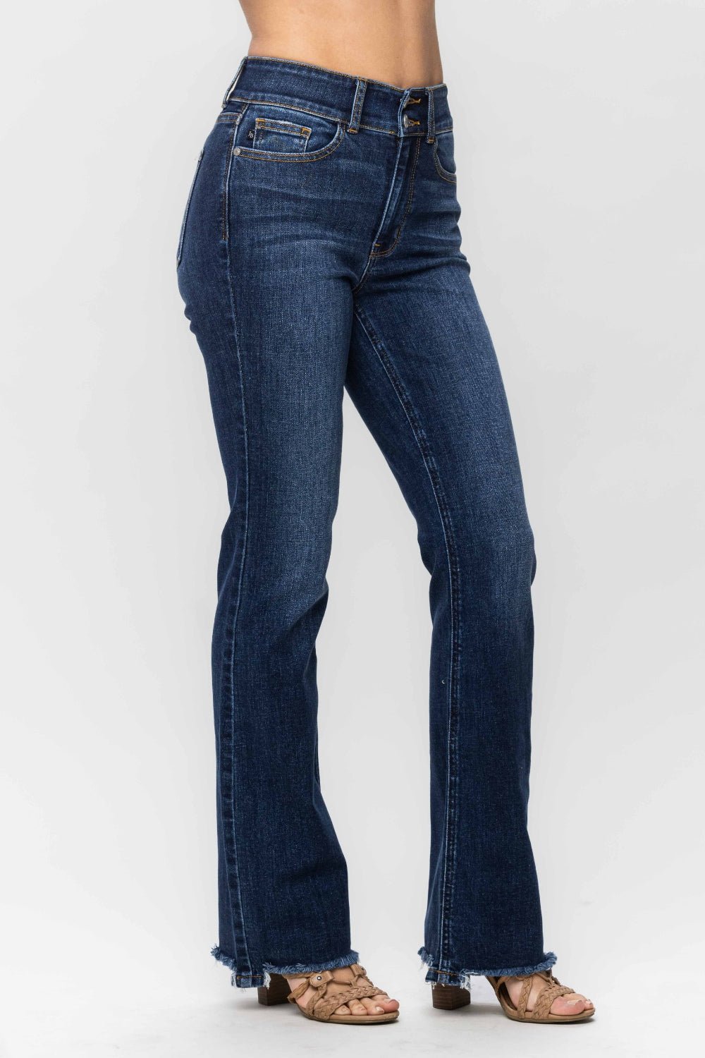 Judy Blue Frayed Hem Bootcut Jeans - Dear Autumn