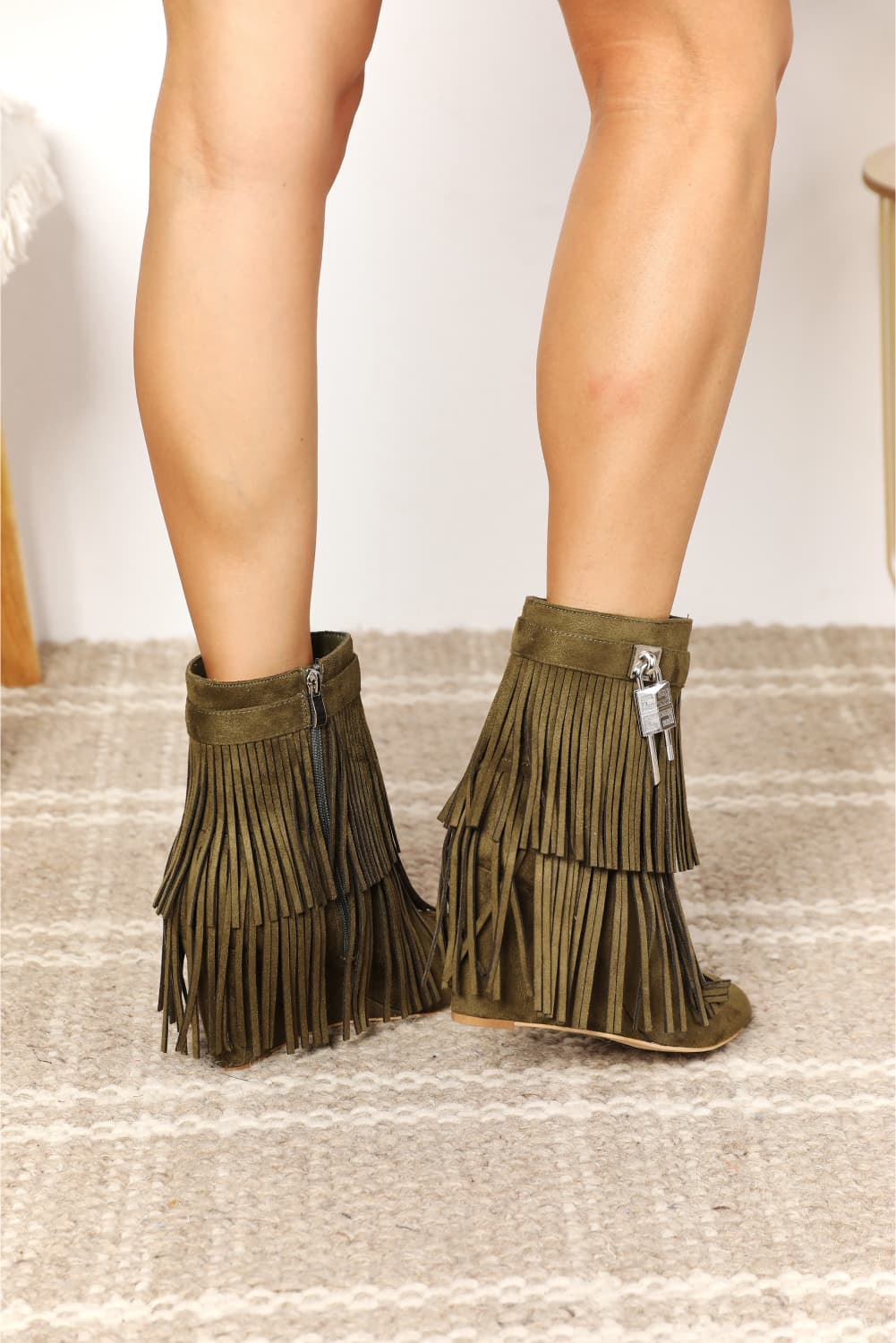 Legend Women's Tassel Wedge Heel Ankle Booties - Dear Autumn