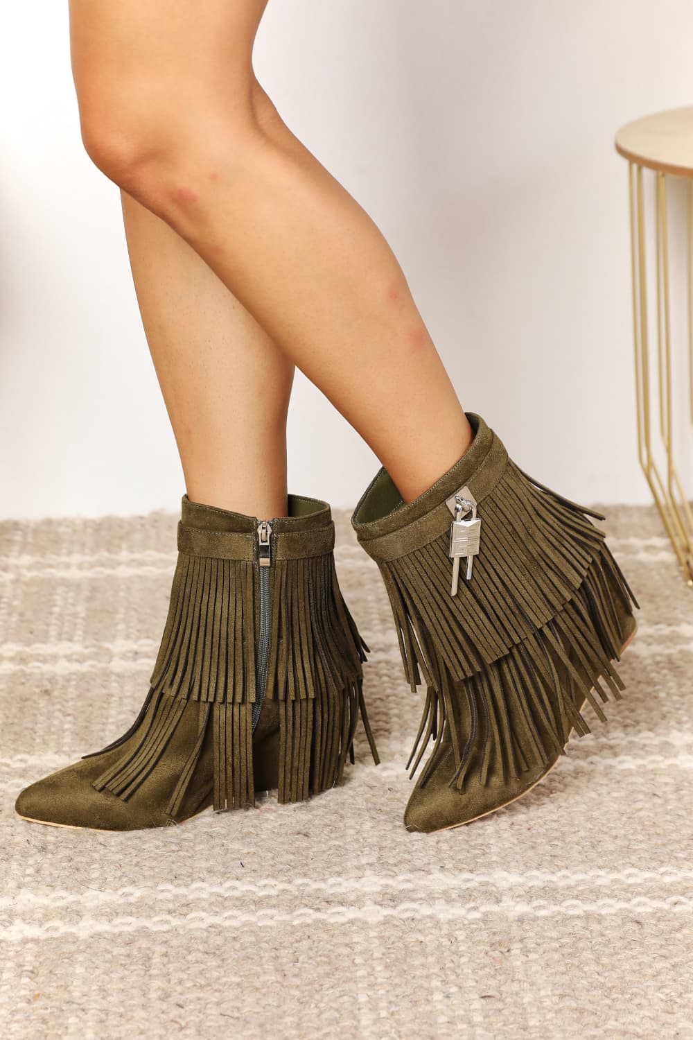 Legend Women's Tassel Wedge Heel Ankle Booties - Dear Autumn