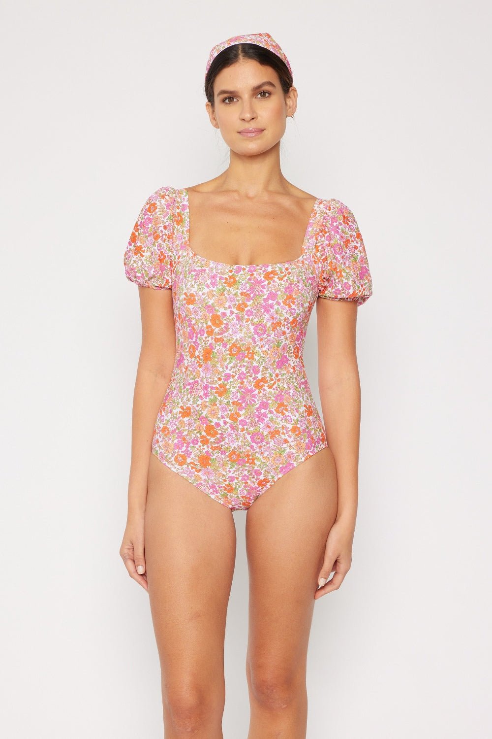 Marina West Swim Floral Puff Sleeve One - Piece - Dear Autumn