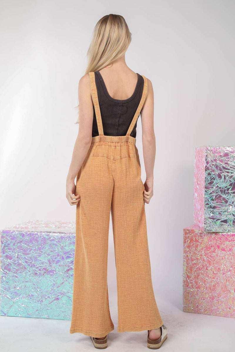 VERY J Texture Washed Wide Leg Overalls - Dear Autumn