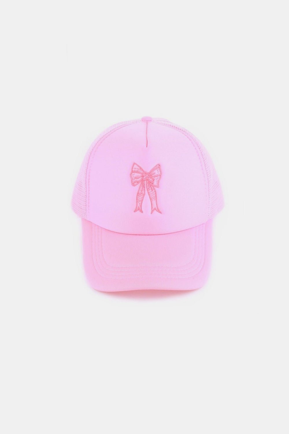 Zenana Ribbon Bow Embroidery Trucker Hat - Dear Autumn