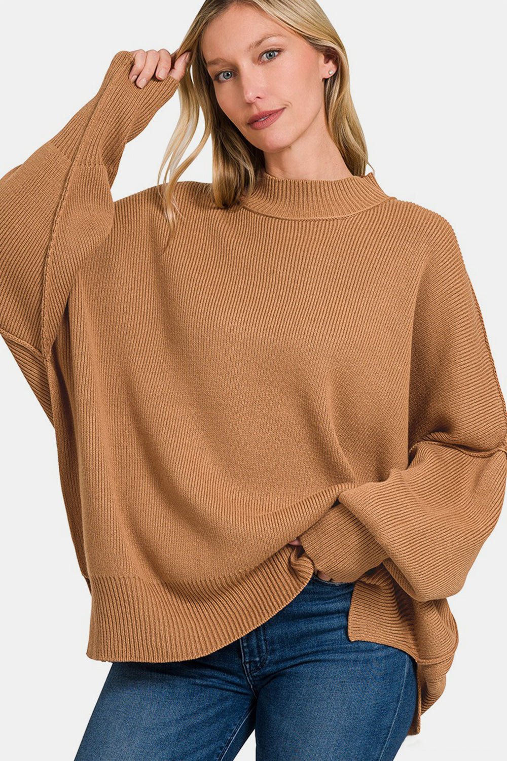 Zenana Side Sit Oversize Sweater - Dear Autumn